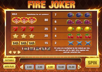 Screenshot 5: Fire Joker is a slot game created by PlaynGo