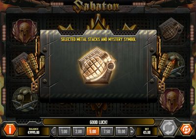 Screenshot 3: Sabaton is a slot game created by PlaynGo