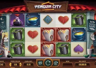 Screenshot 1: Pinguin City is a slot game created by Yggdrasil